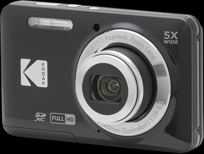 PIXPRO FZ55-BK 16MP CMOS Sensor Digital Camera 5X Optical Zoom 28Mm Wide Angle 1080P Full HD Video 2.7" LCD Vlogging Camera (Black)
