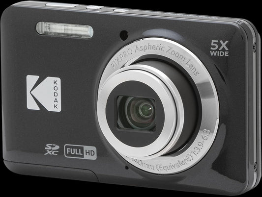 PIXPRO FZ55-BK 16MP CMOS Sensor Digital Camera 5X Optical Zoom 28Mm Wide Angle 1080P Full HD Video 2.7" LCD Vlogging Camera (Black)